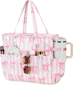 Beach Tote Extra Large Waterproof Wet Compartment & Tumbler Pocket