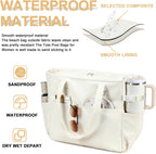 Beach Tote Extra Large Waterproof Wet Compartment & Tumbler Pocket