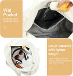 Beach Tote Extra Large Waterproof Wet Compartment & Tumbler Pocket