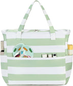 Beach Tote Extra Large Waterproof Wet Compartment & Tumbler Pocket