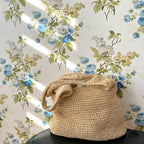 Beach Tote Handwoven Straw Zipper Closure