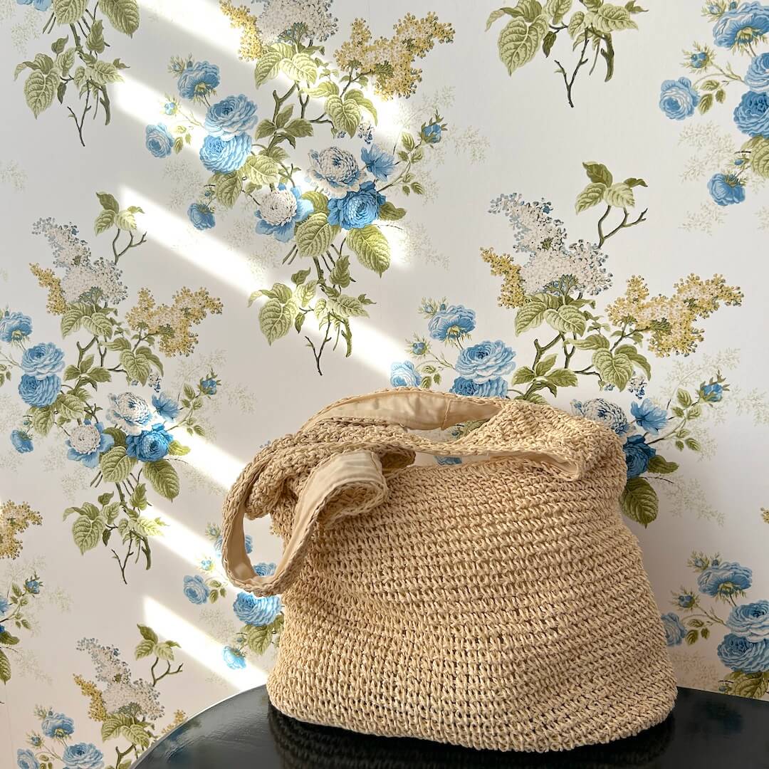 Beach Tote Handwoven Straw Zipper Closure
