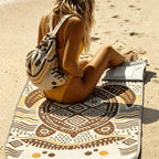 Beach Towel Convertible Backpack Sand-Resistant Quick-Drying Organic Cotton
