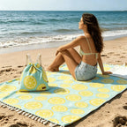 Beach Towel Convertible Backpack Sand-Resistant Quick-Drying Organic Cotton