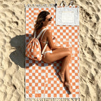 Beach Towel Convertible Backpack Sand-Resistant Quick-Drying Organic Cotton