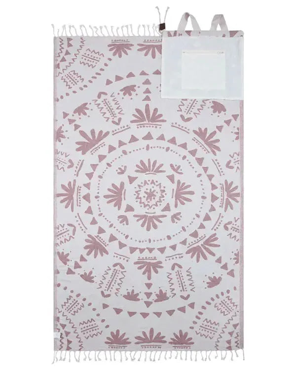 Beach Towel Convertible Backpack Sand-Resistant Quick-Drying Organic Cotton
