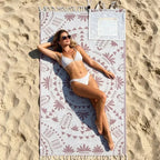 Beach Towel Convertible Backpack Sand-Resistant Quick-Drying Organic Cotton