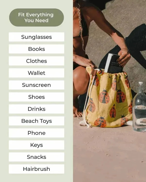 Beach Towel Convertible Backpack Sand-Resistant Quick-Drying Organic Cotton