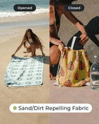 Beach Towel Convertible Backpack Sand-Resistant Quick-Drying Organic Cotton
