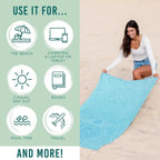 Beach Towel Convertible Backpack Sand-Resistant Quick-Drying Organic Cotton