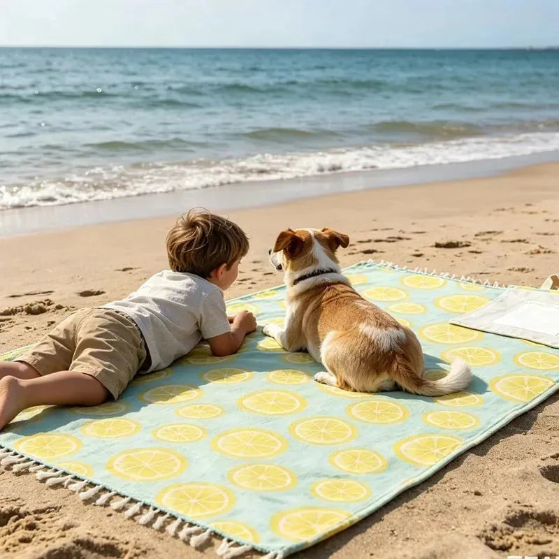 Beach Towel Convertible Backpack Sand-Resistant Quick-Drying Organic Cotton