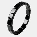 Bead Bracelet Polished Hematite Elastic Band
