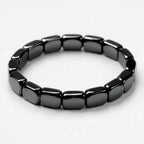 Bead Bracelet Polished Hematite Elastic Band