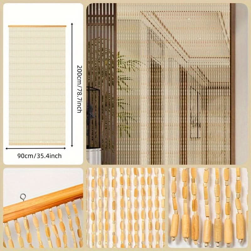 Beaded Door Curtain Bamboo-Like 52 Strands