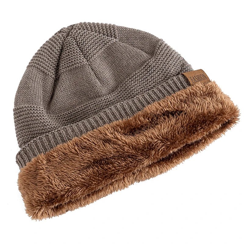 Beanie Hat Knitted Fleece-Lined Slouch Fit