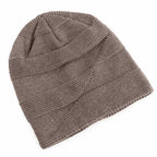 Beanie Hat Knitted Fleece-Lined Slouch Fit
