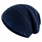 Beanie Hat Knitted Fleece-Lined Slouch Fit