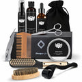 Beard Care Set Brush Oil Conditioner & Dermaroller