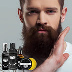 Beard Care Set Brush Oil Conditioner & Dermaroller
