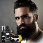 Beard Care Set Brush Oil Conditioner & Dermaroller