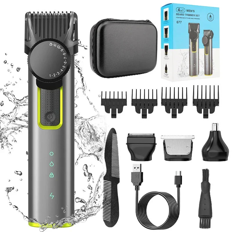 Beard & Hair Trimmer Cordless Waterproof 90 Minute Runtime