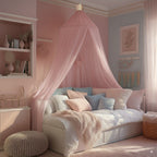 Bed Canopy Princess Draped Cotton Blend Ceiling Mount