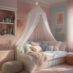 Bed Canopy Princess Draped Cotton Blend Ceiling Mount