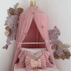 Bed Canopy Princess Draped Cotton Blend Ceiling Mount