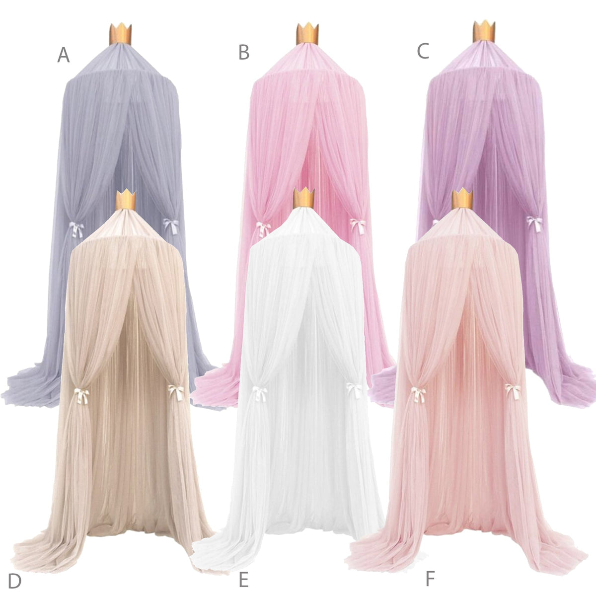 Bed Canopy Princess Draped Cotton Blend Ceiling Mount