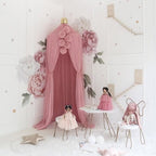 Bed Canopy Princess Draped Cotton Blend Ceiling Mount