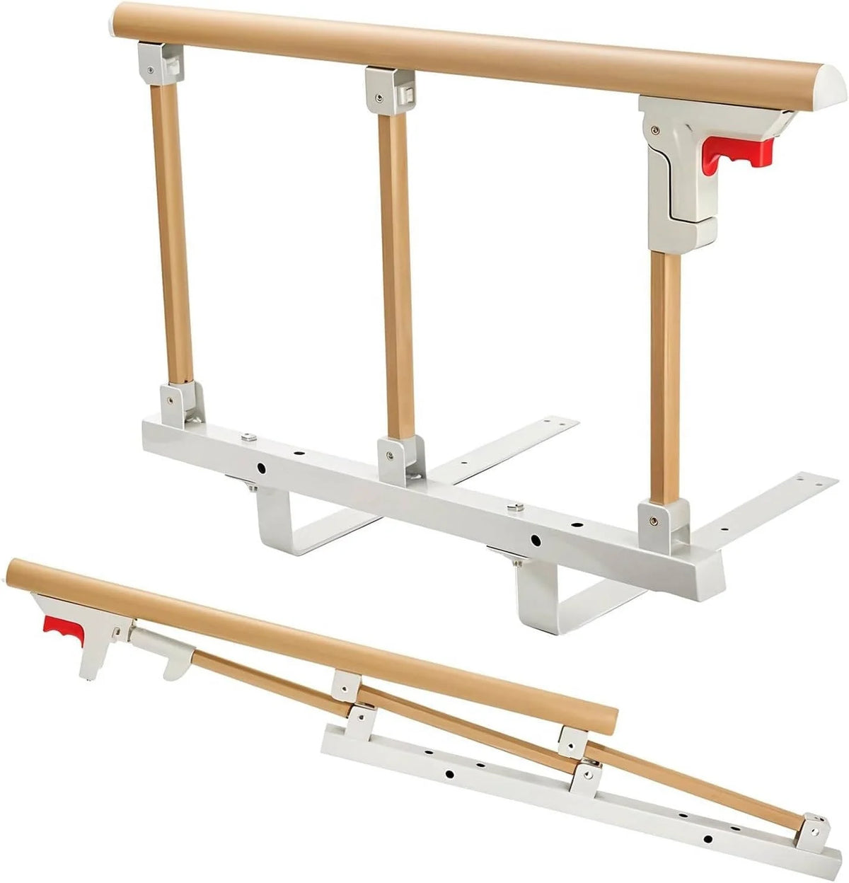 Bed Guard Rail Aluminum Frame Fold-Down Under-Mattress Base