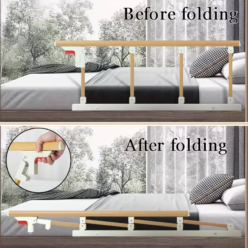 Bed Guard Rail Aluminum Frame Fold-Down Under-Mattress Base