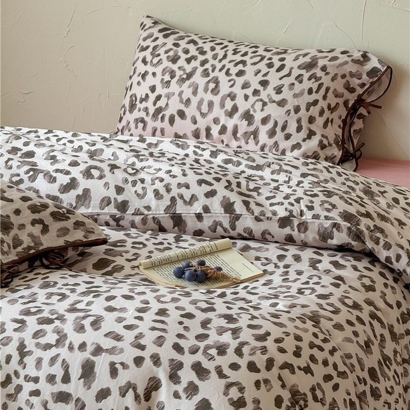 Bed Linen Set Breathable Cotton Delicate Floral 4-Piece