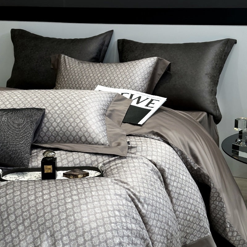 Bed Linen Set Cotton Satin Reversible Jacquard