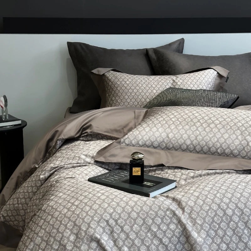 Bed Linen Set Cotton Satin Reversible Jacquard