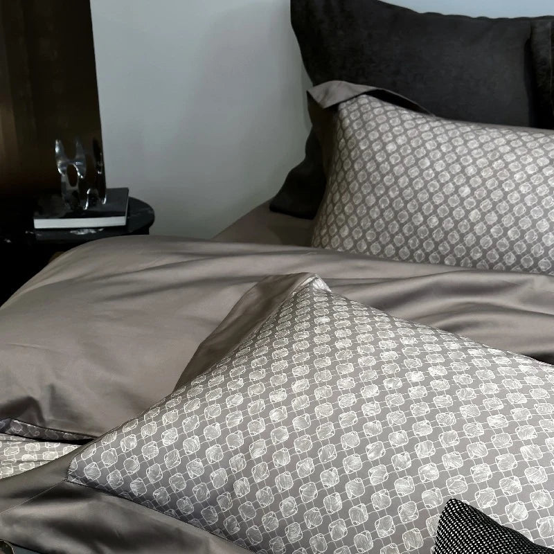 Bed Linen Set Cotton Satin Reversible Jacquard