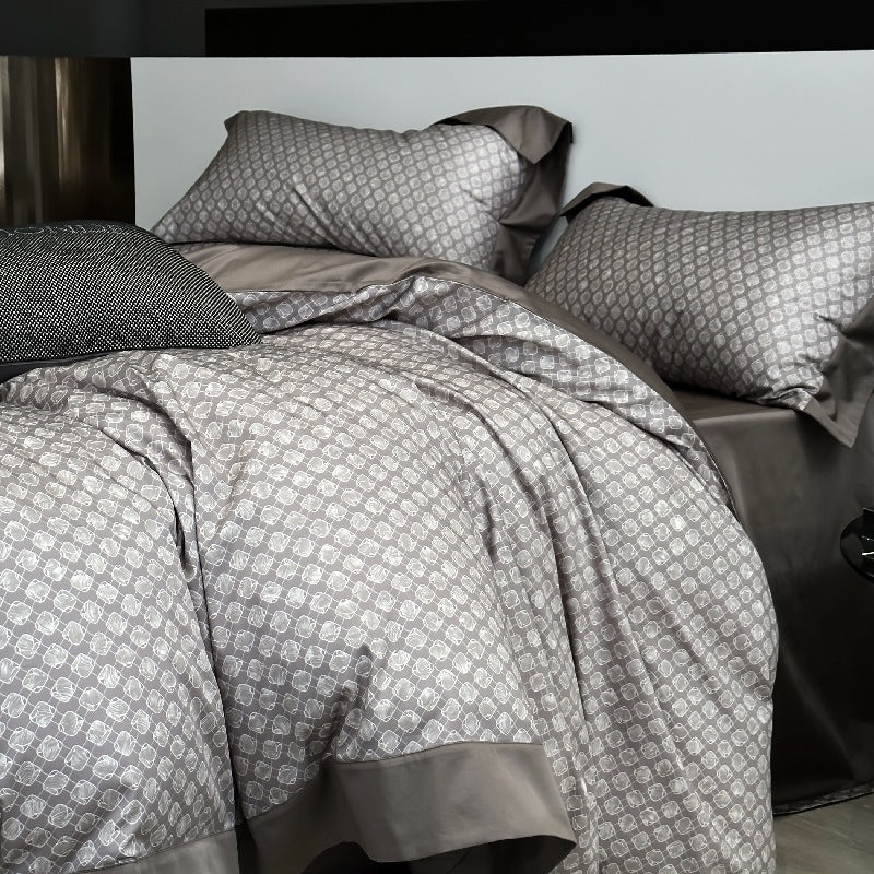 Bed Linen Set Cotton Satin Reversible Jacquard
