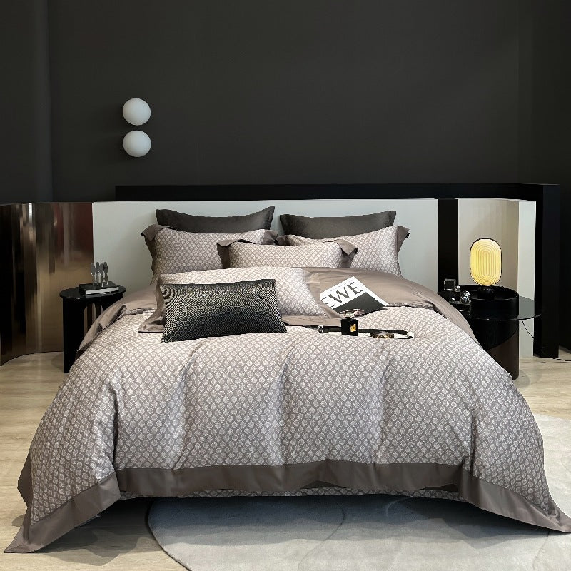 Bed Linen Set Cotton Satin Reversible Jacquard