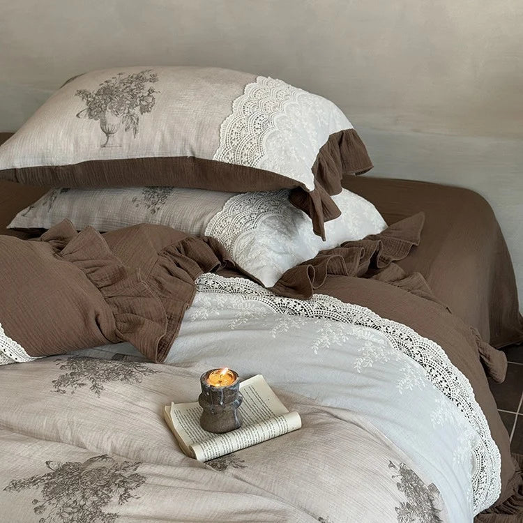 Bed Linen Set French Country Floral Cotton Percale