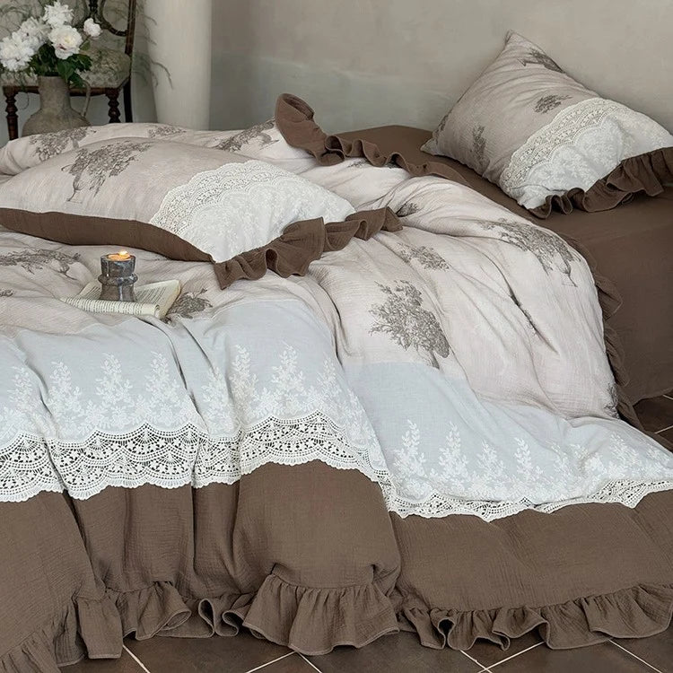 Bed Linen Set French Country Floral Cotton Percale