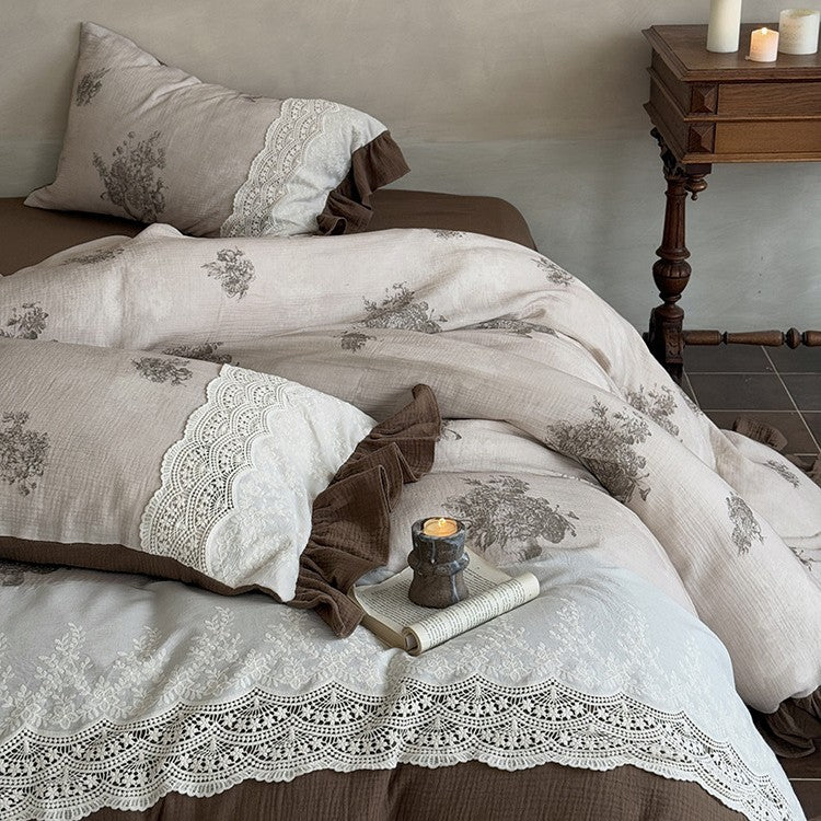 Bed Linen Set French Country Floral Cotton Percale