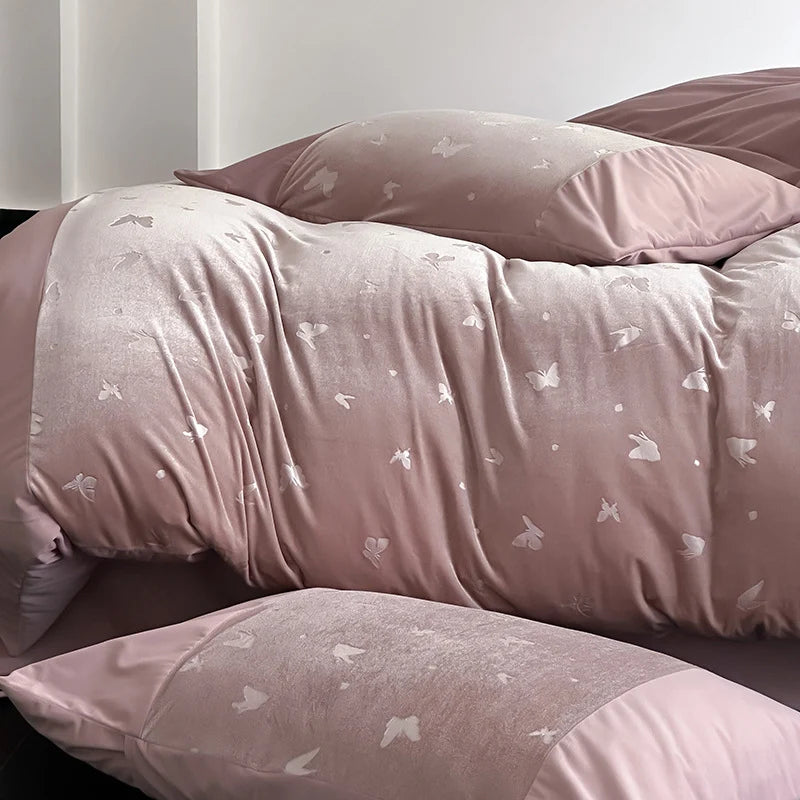 Bed Linen Set Satin Jacquard Breathable Wrinkle-Resistant