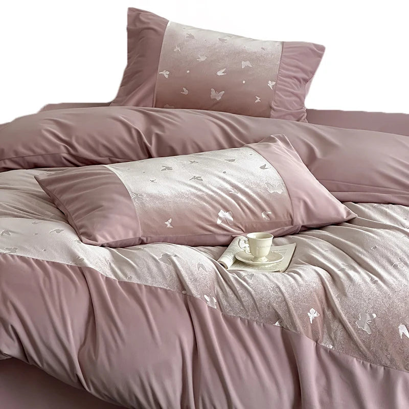 Bed Linen Set Satin Jacquard Breathable Wrinkle-Resistant