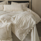 Bed Linen Set Washed Linen Breathable Lace & Embroidery