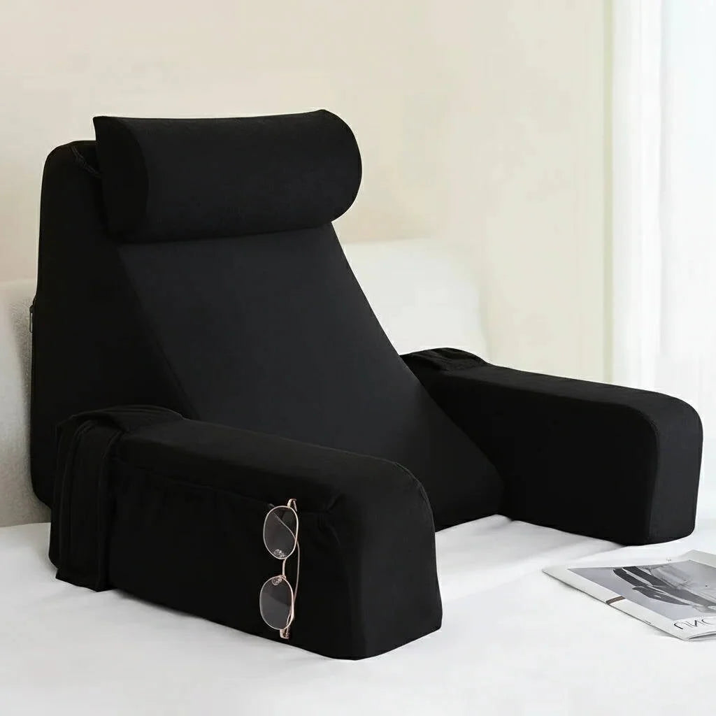 Bed Rest Pillow Contoured Memory Foam Removable Neck Pillow