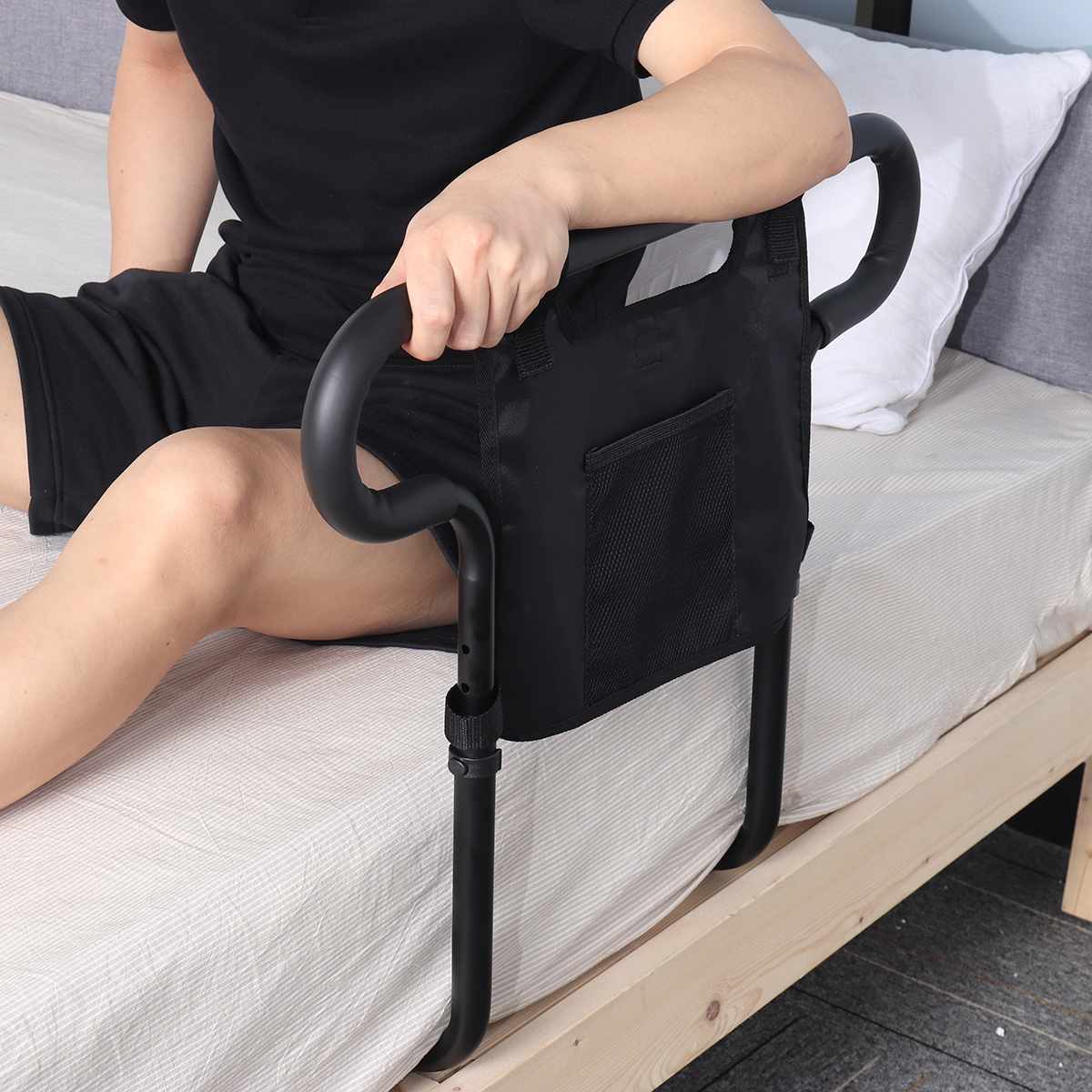 Bed Safety Rail Aluminum 300 Lb Storage Pouch