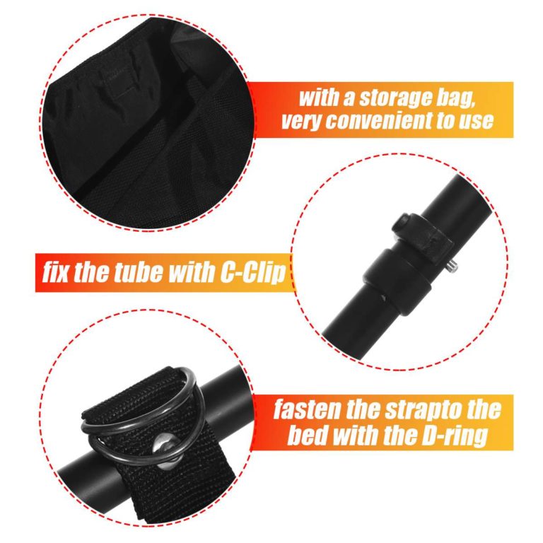 Bed Safety Rail Aluminum 300 Lb Storage Pouch