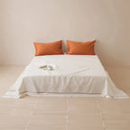 Bed Sheet & Pillowcase Set Cotton Satin Decorative Piping