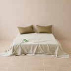Bed Sheet & Pillowcase Set Cotton Satin Decorative Piping