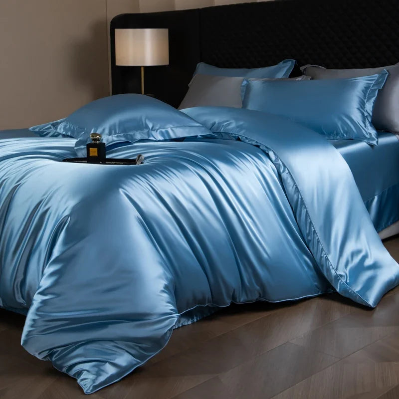 Bed Sheet Set 4-Piece Silky Sheen Duvet Cover